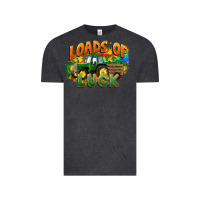 Vintage Black Loads of luck with tractor St. Patricks Day Vintage Tee - FaDigitalArtStudio