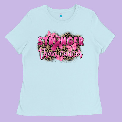 Stronger Than Cancer Ladies Tee Designed By Fadigitalartstudio
