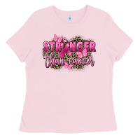 Bubblegum Pink Stronger than Cancer Ladies Tee - FaDigitalArtStudio