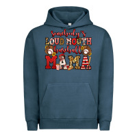 Pigment Midnight Navy somebody's loud mouth baseball mama Urban Hoodie - Jasminsmagicworld