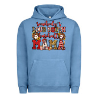 Pigment Pebble Blue somebody's loud mouth baseball mama Urban Hoodie - Jasminsmagicworld
