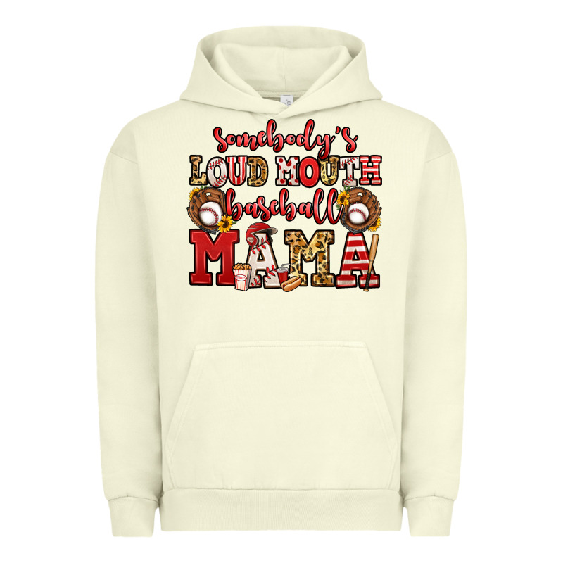 Somebody's Loud Mouth Baseball Mama Urban Hoodie by Jasminsmagicworld | Teevron