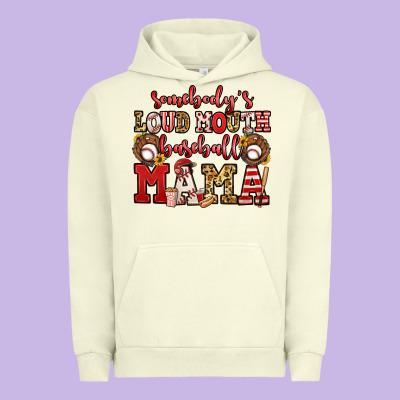 Somebody's Loud Mouth Baseball Mama Urban Hoodie Designed By Jasminsmagicworld