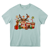 Arona reindeer coffe cups christmas Heavy Core Tee - CowGirlArtShop