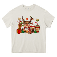 Reindeer Coffe Cups Christmas Heavy Core Tee | Teevron