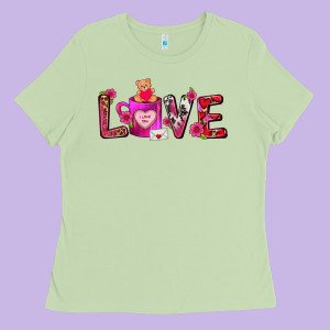 Love Coffee Mug Valentines Day Ladies Tee Designed By Fadigitalartstudio