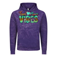 Cloud Purple Tired Mom Vibes Vintage Hoodie - CowhideDigitalArt
