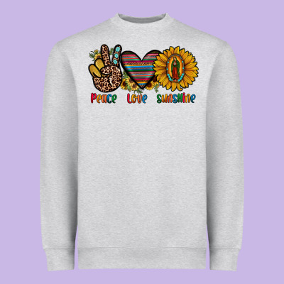 Peace Love Sunshine Heavyweight Sweatshirt Designed By Jahusdesignshop