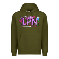 Army Green Valentine LPN Premium Hoodie - CowhideDigitalArt