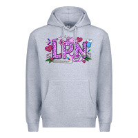 Heather Grey Valentine LPN Premium Hoodie - CowhideDigitalArt