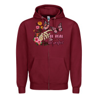 Burgundy be real not perfect Zipper Hoodie - JahusDesignShop