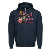 Navy be real not perfect Zipper Hoodie - JahusDesignShop