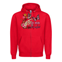 Red be real not perfect Zipper Hoodie - JahusDesignShop