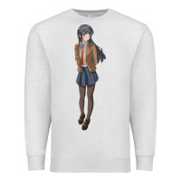 Oatmeal Heather mai sakurajima Premium Sweatshirt - DesigneFamous