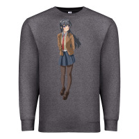 Charcoal Heather mai sakurajima Premium Sweatshirt - DesigneFamous