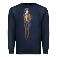 Navy mai sakurajima Premium Sweatshirt - DesigneFamous