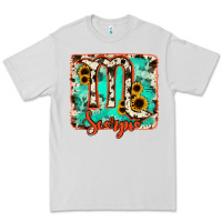Dove Grey Scorpio turquoise cowhide Premium Tee - RanaPortraitStore