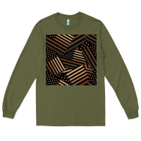 Army Green melanin american flag seamless pattern Long Sleeve Tee - BundleAndBundleShop