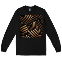 Black melanin american flag seamless pattern Long Sleeve Tee - BundleAndBundleShop