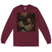 Burgundy melanin american flag seamless pattern Long Sleeve Tee - BundleAndBundleShop