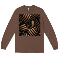 Chestnut melanin american flag seamless pattern Long Sleeve Tee - BundleAndBundleShop