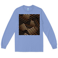 Colony Blue melanin american flag seamless pattern Long Sleeve Tee - BundleAndBundleShop