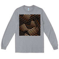 Heather Grey melanin american flag seamless pattern Long Sleeve Tee - BundleAndBundleShop
