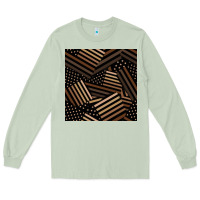 Matcha melanin american flag seamless pattern Long Sleeve Tee - BundleAndBundleShop