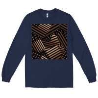 Navy melanin american flag seamless pattern Long Sleeve Tee - BundleAndBundleShop