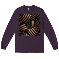 Plum melanin american flag seamless pattern Long Sleeve Tee - BundleAndBundleShop