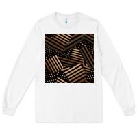 White melanin american flag seamless pattern Long Sleeve Tee - BundleAndBundleShop