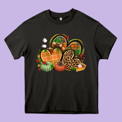 Fall Heart Heavy Core Tee Designed By Cowgirlartshop