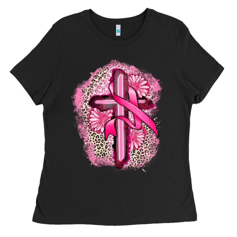 Breast Cancer Cross Ladies Tee by FaDigitalArtStudio | Teevron
