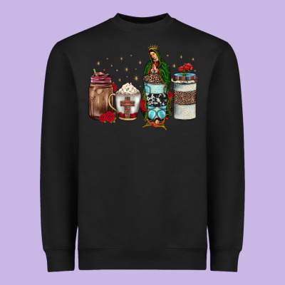 Our Lady Of Guadalupe Coffee Heavyweight Sweatshirt Designed By Jahusdesignshop