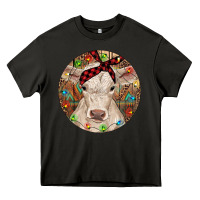 Asphalt Christmas Charolais Calf Baby Cow Heavy Core Tee - RanaPortraitStore