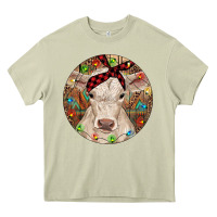 Mossy Christmas Charolais Calf Baby Cow Heavy Core Tee - RanaPortraitStore