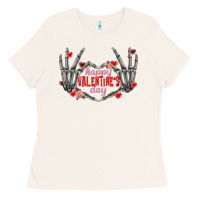 Bone Happy Valentine's Day skeleton hands Ladies Tee - FaDigitalArtStudio