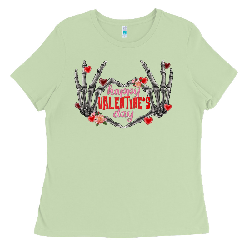 Happy Valentine's Day Skeleton Hands Ladies Tee by FaDigitalArtStudio | Teevron