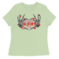 Matcha Happy Valentine's Day skeleton hands Ladies Tee - FaDigitalArtStudio