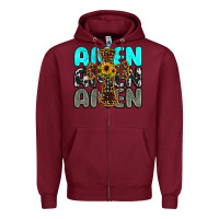 Burgundy amen Zipper Hoodie - JahusDesignShop