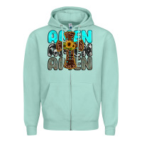 Seafoam amen Zipper Hoodie - JahusDesignShop