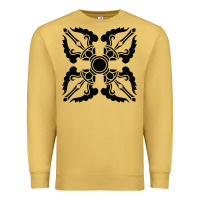Antique Gold trippy psychedelic rave sacred geometry Premium Sweatshirt - DesigneFamous