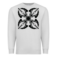 Dove Grey trippy psychedelic rave sacred geometry Premium Sweatshirt - DesigneFamous