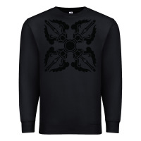 Black trippy psychedelic rave sacred geometry Premium Sweatshirt - DesigneFamous