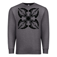 Charcoal Heather trippy psychedelic rave sacred geometry Premium Sweatshirt - DesigneFamous