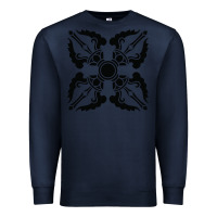 Navy trippy psychedelic rave sacred geometry Premium Sweatshirt - DesigneFamous