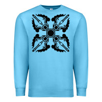 Ocean Blue trippy psychedelic rave sacred geometry Premium Sweatshirt - DesigneFamous