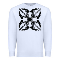 White trippy psychedelic rave sacred geometry Premium Sweatshirt - DesigneFamous