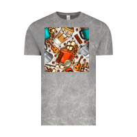 Cloud Rock camping coffee cups marshmallow and moka pot with leopard seamless pat Vintage Tee - BundleAndBundleShop