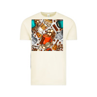 Vintage Arctic camping coffee cups marshmallow and moka pot with leopard seamless pat Vintage Tee - BundleAndBundleShop